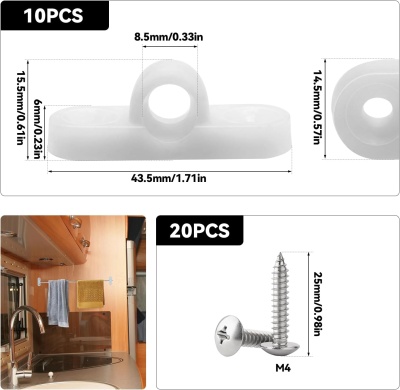 Conjunto de 10 ilhoses para toldos para carnaval e caravana com 20 parafusos Conjunto de 10 ilhoses para toldos para carnaval e caravana com 20 parafusos
