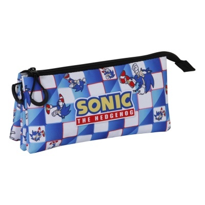 Conjunto Sonic Blue Lay - Mochila + Estojo Triplo