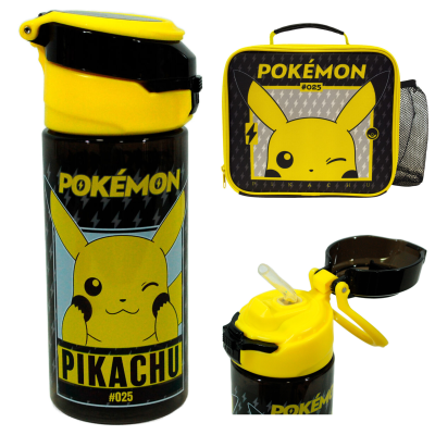 Conjunto Lancheira + Garrafa Pikachu