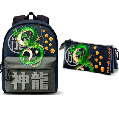Mochila 43cm e Estojo Triplo Shenron Dragon Ball