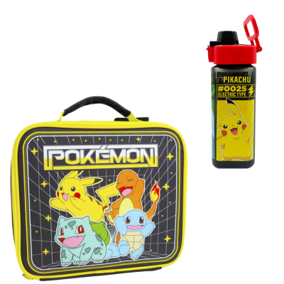 Conjunto Lancheira + Garrafa Pikachu Pokémon