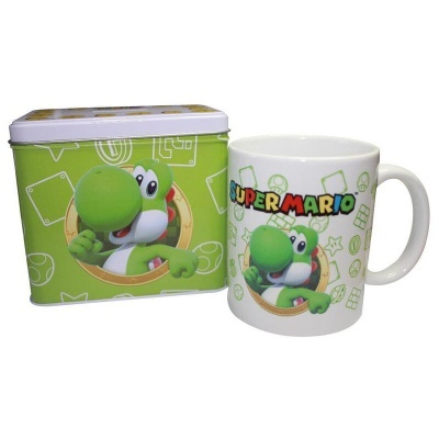 Conjunto Caneca + Mealheiro Yoshi Super Mario Bros