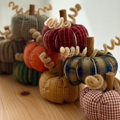 Abóbora Decorativa em Tecido