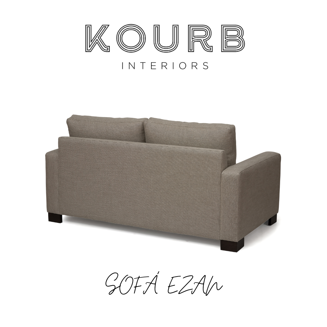 Sofá Ezan - 2 Lugares em Chenil Castanho