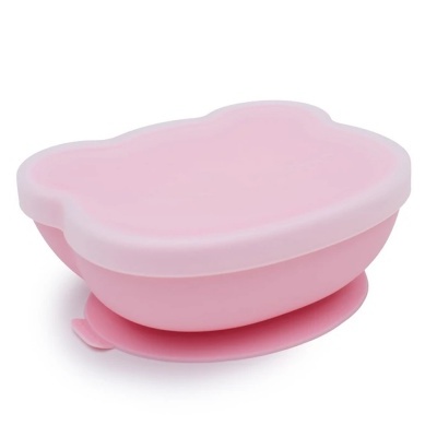 TAÇA URSO ROSA, COM VENTOSA E TAMPA