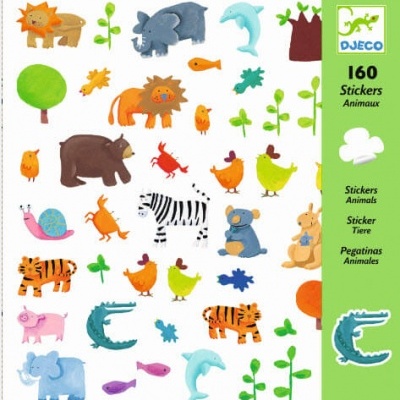 ANIMAIS AUTOCOLANTES - 160 ETIQUETAS