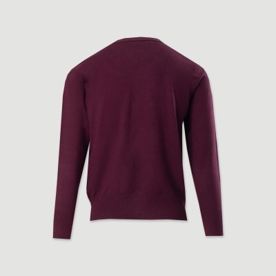 Camisola bordô de malha vista de costas