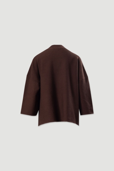 Camisola castanha de malha com mangas largas