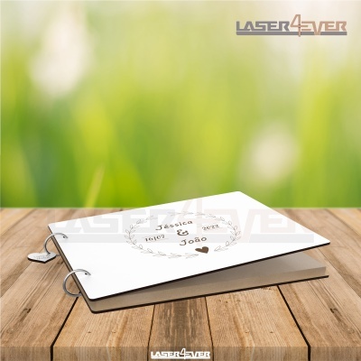 Livro de Honra Casamento - Folhas Coração