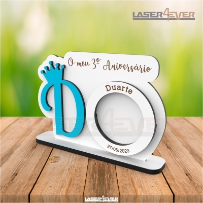 Lembrança Aniversário Mini Moldura - Inicial Colorida