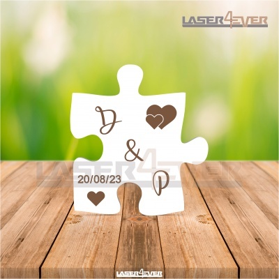 Íman Lembrança Casamento - Peça Puzzle