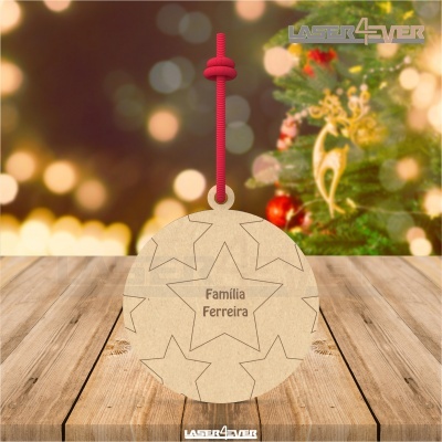 Bola de Natal - Estrelas Nome Família Personalizado