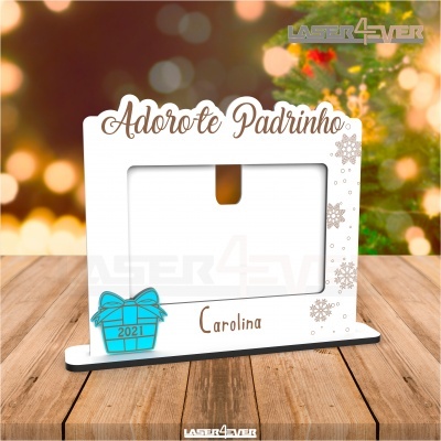 Moldura - Adoro-te Madrinha / Padrinho - Nome e Ano Personalizado