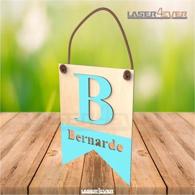 Placa Inicial Colorida - Nome Bernardo