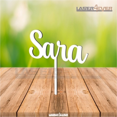 Topo de Bolo Madeira - Nome Sara