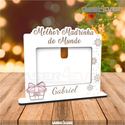 Moldura - Melhor Madrinha / Padrinho do Mundo - Nome e Ano Personalizado