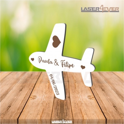 Íman Casamento Avião Corações