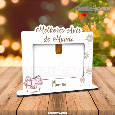 Moldura - Melhores Avós / Avó / Avô do mundo - Nome e Ano Personalizado