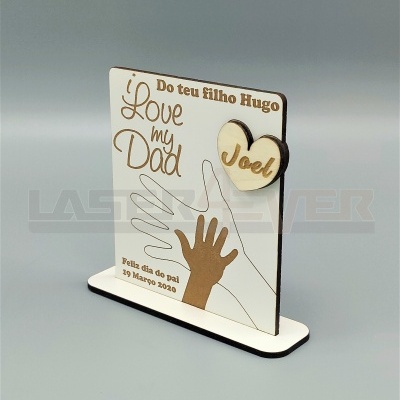 Placa I Love My Dad - Nomes Personalizados