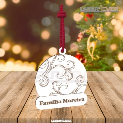 Bola de Natal - Nome Família Personalizado