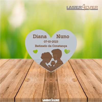 Íman Lembrança Casamento Coração Casal Bebé