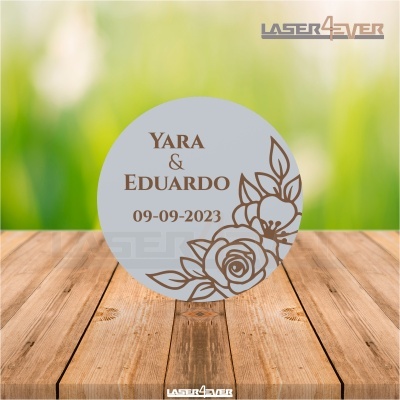 Íman Lembrança Casamento Círculo Florido