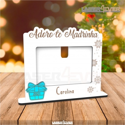 Moldura - Adoro-te Madrinha / Padrinho - Nome e Ano Personalizado