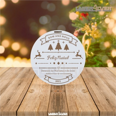 Mini Placa de Natal - Nome e Ano Personalizado