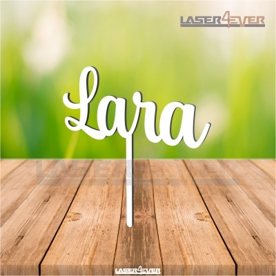 Topo de Bolo Madeira - Nome Lara