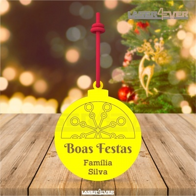 Bola de Natal - Floco de Neve Nome Família Personalizado
