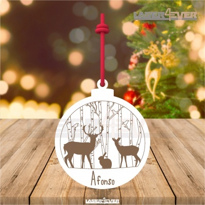 Bola de Natal - Renas Nome Personalizado