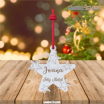 Bola de Natal - Estrela Nome Personalizado