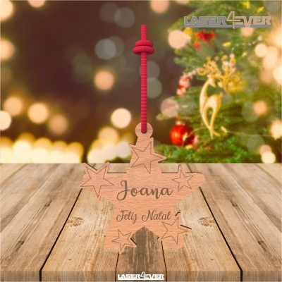 Bola de Natal - Estrela Nome Personalizado