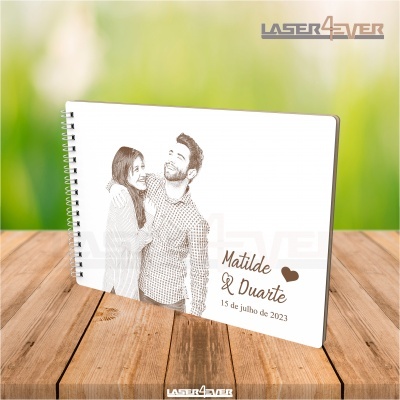 Livro de Honra Casamento - Foto Gravada Laser