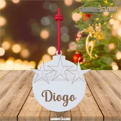 Bola de Natal - Estrelas Nome Personalizado
