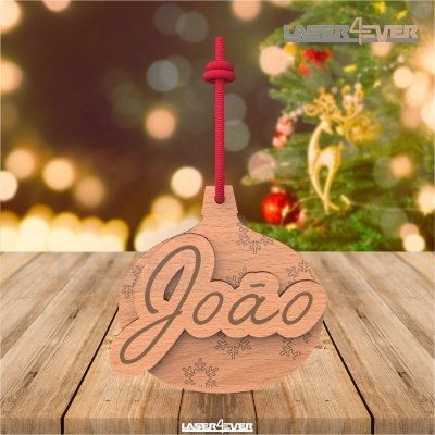 Bola de Natal - Flocos de Neve Nome Personalizado