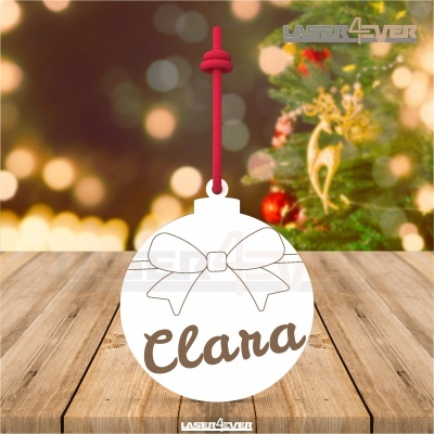 Bola de Natal - Laço Nome Personalizado