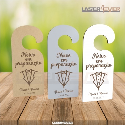 Marcador de Porta Casamento - Ícones - Nomes e Data Personalizáveis