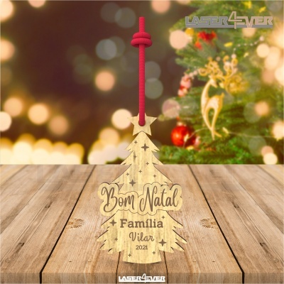 Bola de Natal - Árvore Nome Família Personalizado