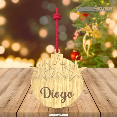 Bola de Natal - Estrelas Nome Personalizado