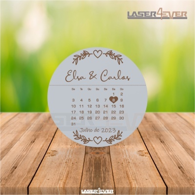 Íman Lembrança Casamento Círculo Calendário