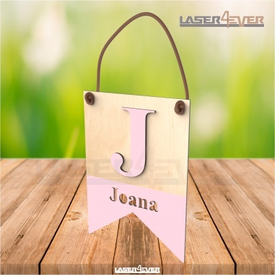 Placa Inicial Colorida - Nome Joana