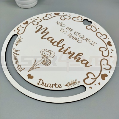 Placa Madrinha/Padrinho para decorar com fitas