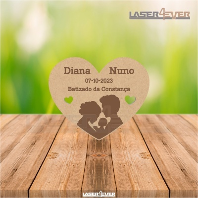 Íman Lembrança Casamento Coração Casal Bebé