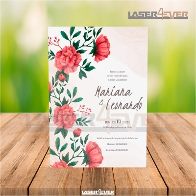 Convite Casamento - Flores