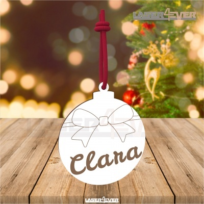 Bola de Natal - Laço Nome Personalizado