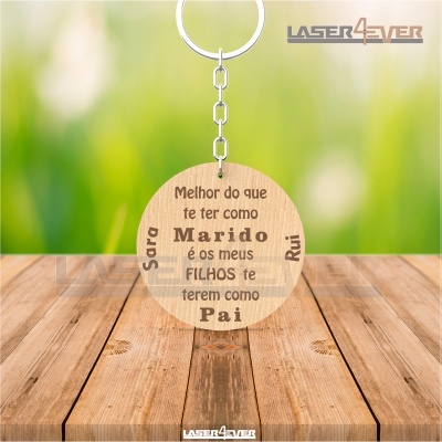 Porta-Chaves Marido/Pai - Nomes Personalizados
