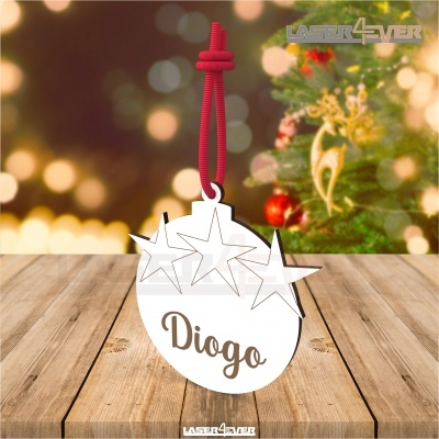 Bola de Natal - Estrelas Nome Personalizado