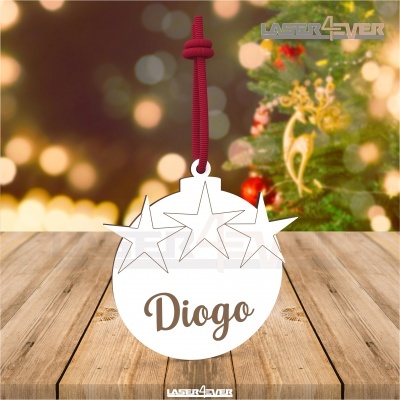 Bola de Natal - Estrelas Nome Personalizado
