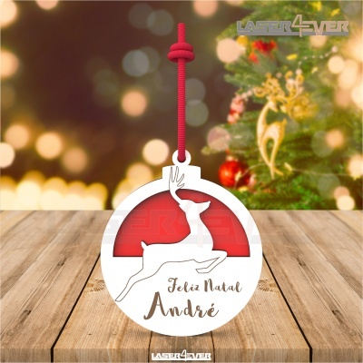 Bola de Natal - Renas Nome Personalizado